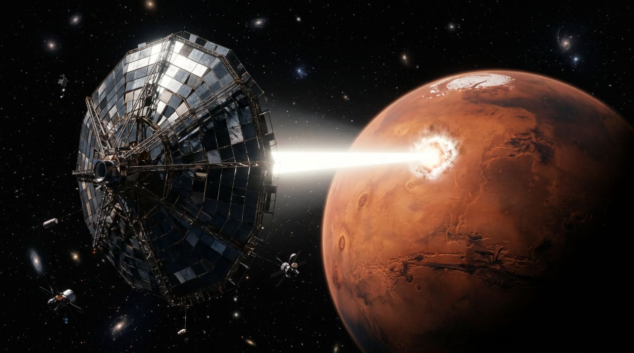 What If a Space Mirror Melted Mars’ Ice Caps?