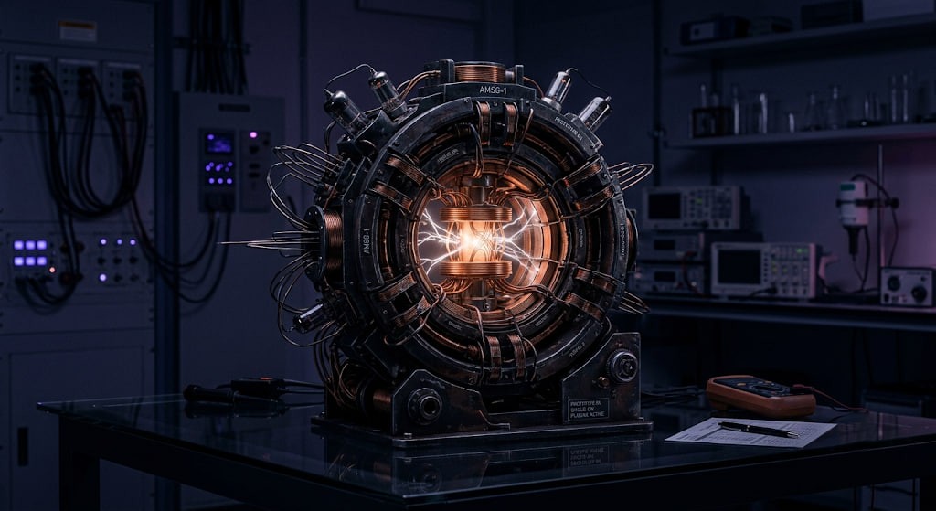 A physical laboratory model demonstrating an artificial magnetic shield for Mars.