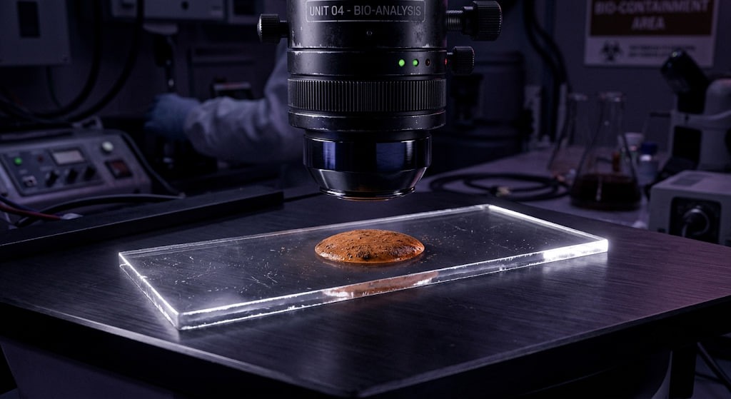 Microscope slide searching for native Martian microbes before terraforming begins.
